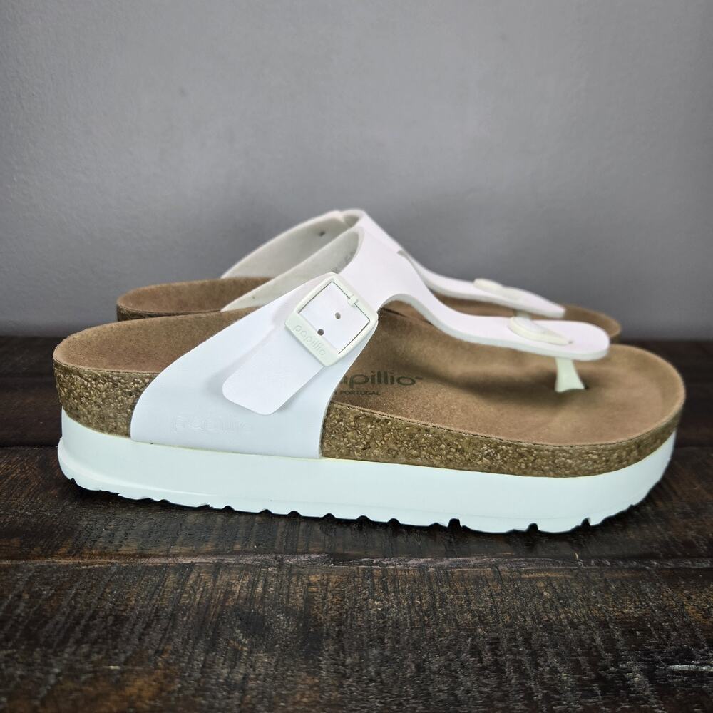 Papillio Gizeh Platform Womens 6 EU 37 Regular Leather Sandals White Vegan